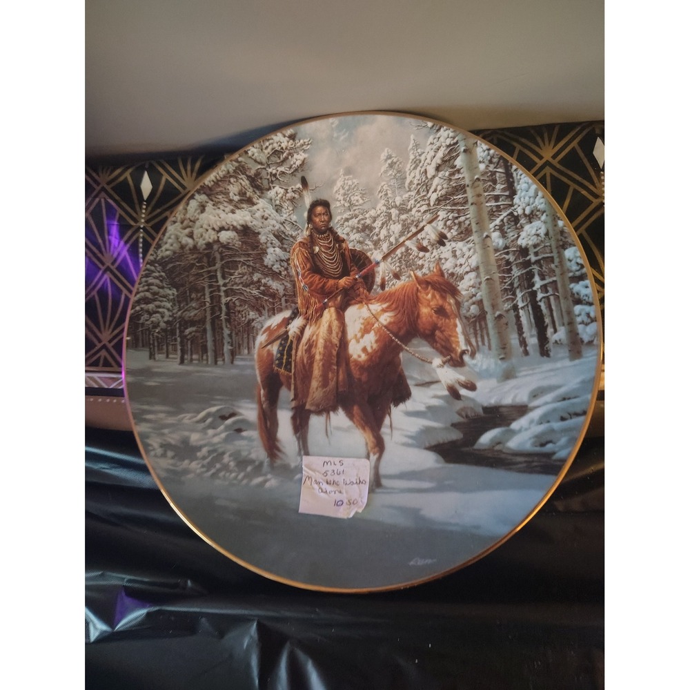Hamilton Collection Mystic Warriors Man Who Walks Alone Plate Chuck Ren 1992